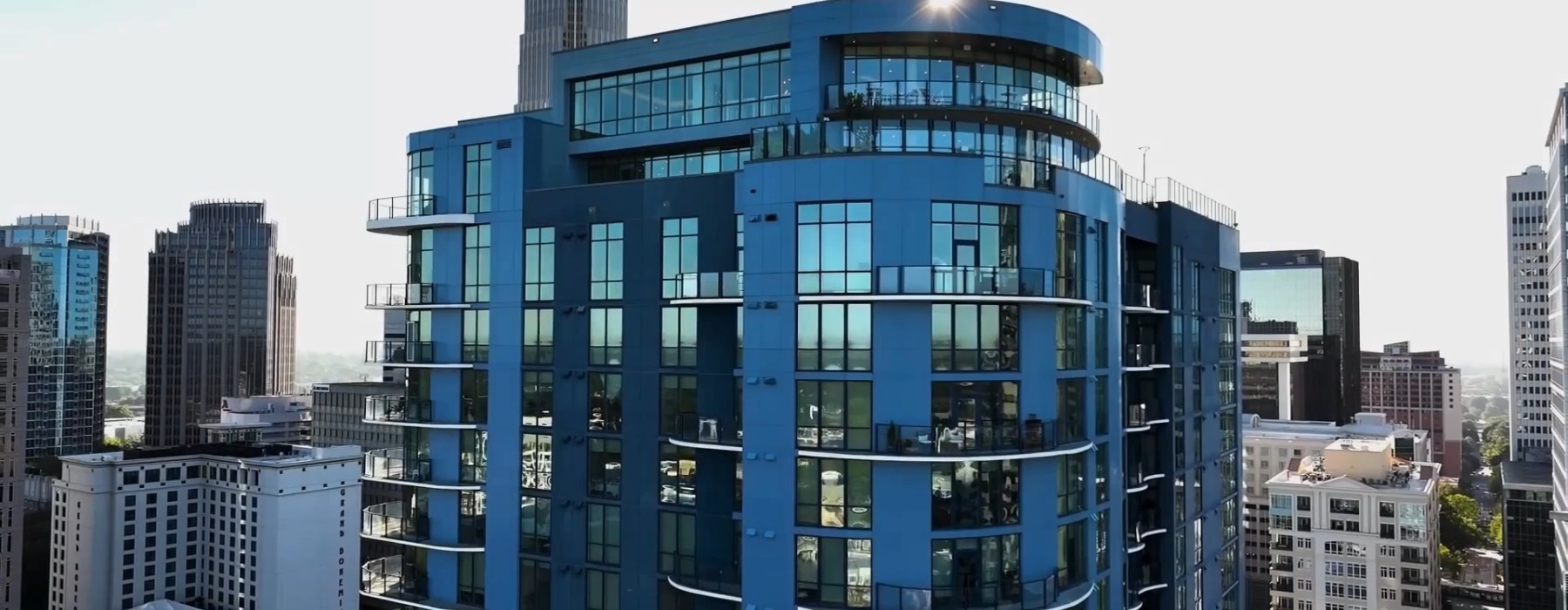 a high rise building with several windows