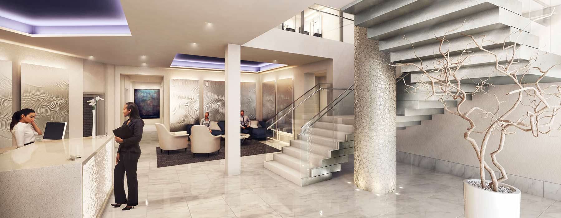 rendering of stylish lobby